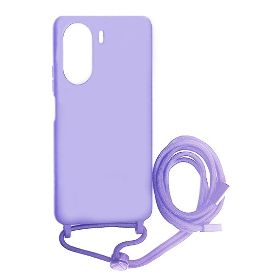 Silicone Case with String for Xiaomi Redmi 13C/Poco C65 Purple